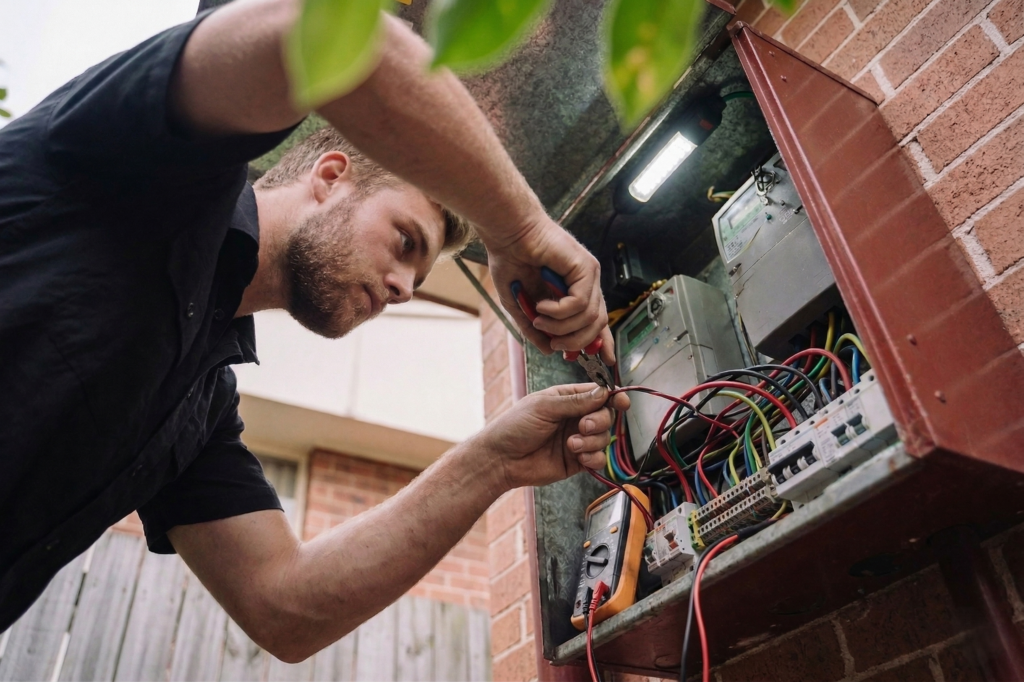 Cronulla electrician performing electrical work